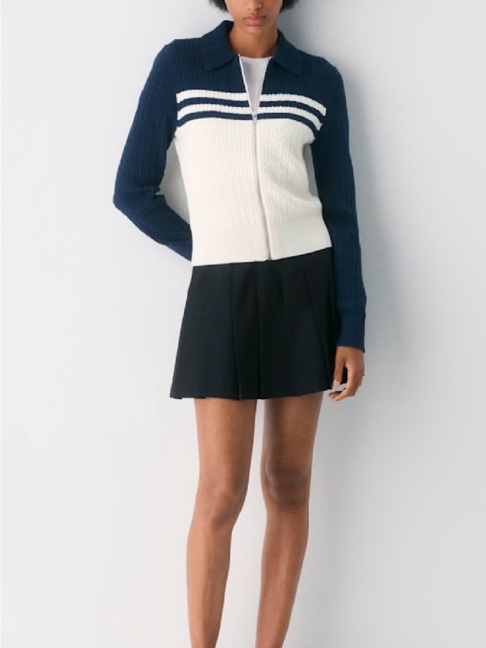 Aritzia / Sunday Best Black Mini Skirt with Pleated A-Line Silhouette